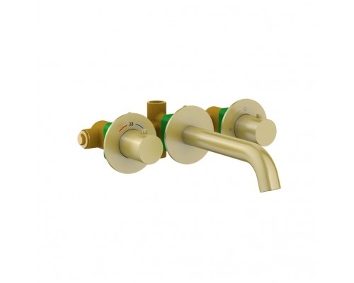 Смеситель для раковины встроенный с термостатом Timo Saona 2381/17SM золото матовое 2381/17SM