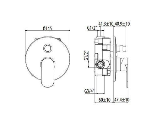 Gattoni H2Omix7000 Смеситель для душа, встраиваемый, на 2 выхода с коробкой GBOX, цвет: черный матовый. 7003470N0.CH Gattoni H2Omix7000 Смеситель для душа, встраиваемый, на 2 выхода с коробкой GBOX, цвет: черный матовый. 7003470N0.CH