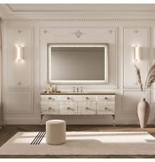 VITAGE milldue edition MAJESTIC 10 Комплект мебели 180х55х82см напольный, раковина, зеркало, с подсветкой, отделка: стекло alabastro gold, фурнитура: бронза. 7665.80 (С МЕБЕЛЬЮ),  M185.96.91,  5821.180.96.91*1*3,  3470.96.91