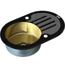 Мойка кухонная Zorg Glass GL-7851-OV-BLACK-BRONZE бронза
