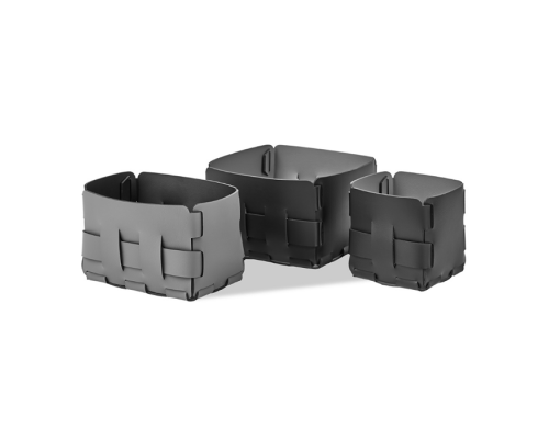 ADJ Корзинка Mini Bottega, 19x19xH13 см., цвет: серый/черный. 1019.03/01