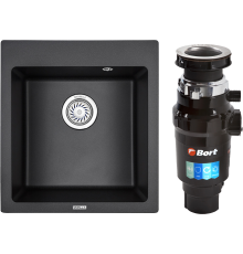 Комплект Мойка кухонная Granula 4651, черный + Измельчитель Bort Master Eco 91275752