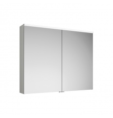 BURGBAD Eqio Зеркальный шкаф 100х80х17см, 2 зерк двери, стекл полки, LED, цвет F3437 капучино. SPGT100F3437