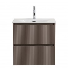 Тумба с раковиной BelBagno Uno-mini 60 подвесная, 2 ящика, матовая бежевая