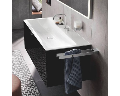 Emco Vanity units Тумба с раковиной, 120.8х52.1хh44см., с 1 отв., подвесная, 1 ящик со стекл фасадом, ручка хром, корпус лак, цвет: черный
