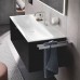 Emco Vanity units Тумба с раковиной, 120.8х52.1хh44см., с 1 отв., подвесная, 1 ящик со стекл фасадом, ручка хром, корпус лак, цвет: черный