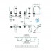 THG Hirondelles Смеситель на борт ванны, 5 отв., с ручным душем, цвет: Soft gold. A4J-F30-1132SG