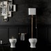 Azzurra Charme Унитаз напольный 52x40 см с высоким бачком, трубой и механизмом золото, 3L Water Saving, слив универсальный, сиденье микролифт цвет фурнитуры золото, с креплением VFV, цвет: Bianco lucido. 754591, CHCSAL000000BI/(CHA400/С bi), CHA1800/F b