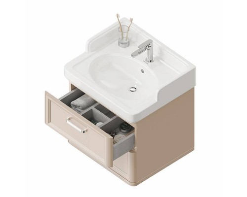 Kerama Marazzi Pompei Тумба подвесная 60см, с 2 ящиками, цвет: камео бежевый глянцевый. PO.N.60.2\CAM
