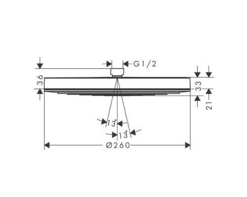 Hansgrohe Pulsify S Верхний душ 26см., потолочный/настенный, 1jet, цвет: хром. 24140000 Hansgrohe Pulsify S Верхний душ 26см., потолочный/настенный, 1jet, цвет: хром. 24140000