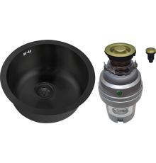 Комплект Мойка Zorg PVD Grafit SZR-500 графит + Измельчитель ZR-75 D BRONZE