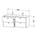 Duravit  Brioso Тумба подвесная 129x47.9х55.3см, с раковиной, с 4 выдвижными ящиками, цвет: дуб европейский. 2336130000,  BR410601052