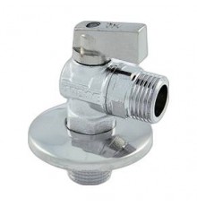 Кран шаровой угловой хромированный Tiemme WASH 1/2 НР рычаг и розетка. 2950002