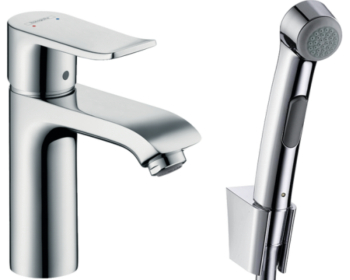 Смеситель для раковины Hansgrohe Metris 31285000 для раковины с гигиеническим душем Смеситель для раковины Hansgrohe Metris 31285000 для раковины с гигиеническим душем