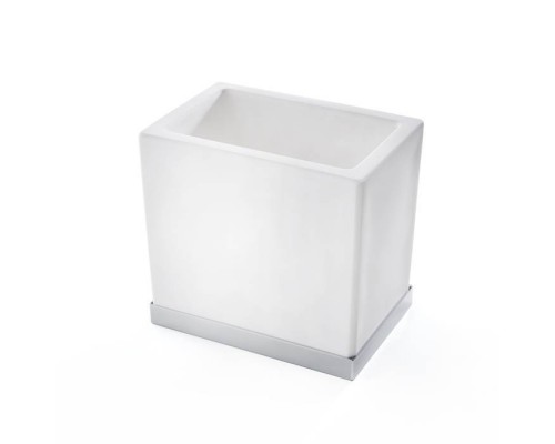 3SC Mood Deluxe White Стакан настольный, композит Solid Surface, цвет: белый матовый/хром 3SC Mood Deluxe White Стакан настольный, композит Solid Surface, цвет: белый матовый/хром