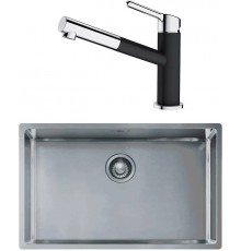Комплект Мойка Franke Box BXX 210-68 нержавеющая сталь + Смеситель Orbit 115.0623.057 хром, оникс