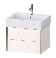 Duravit XViu Тумба подвесная 58.4x45.4x39.7см, с раковиной, 2 ящика, цвет: белый глянцевый/champagne matt. 2350600000,  XV43340B122