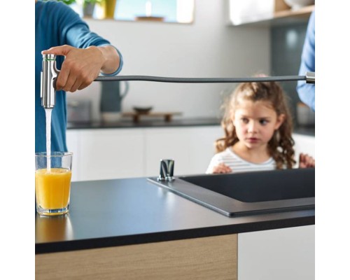 Hansgrohe Metris Select M71 Смеситель для кухни, 2 отв., с вытяжным изливом, цвет: хром. 73819000