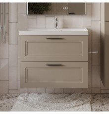 Тумба с раковиной MebelVann Arcadia 80 подвесная, бежевая, 2 ящика