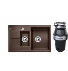Комплект Мойка Blanco Metra 6 S Compact кофе + Измельчитель KUCHENSTERN Muhle