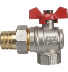 Шаровой кран TeRma RED 31054 3/4", вн-нар, с американкой, ручка бабочка