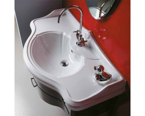Azzurra Jubilaeum Раковина 110x62 см, 1 отв., с пьедесталом, цвет: Bianco lucido. JULP1106200MBI (JUB200/110 bi))*1,  JUCLT0000000BI/(JUB300 bi)