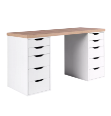 Письменный стол ГУД ЛАКК Ингар 2/55 140x75 см, дуб беленый, белый
