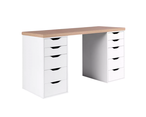 Письменный стол ГУД ЛАКК Ингар 2/55 140x75 см, дуб беленый, белый