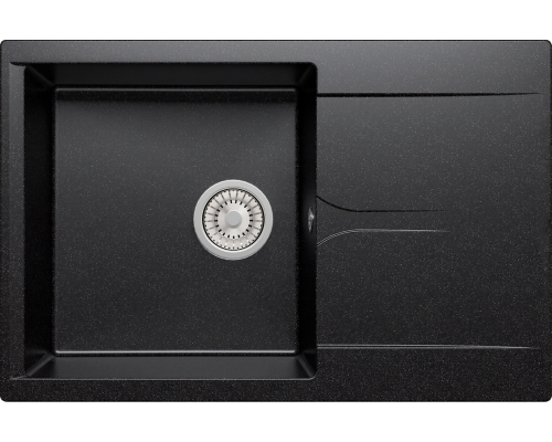 Мойка кухонная Polygran Gals 760 черная + Жидкое мыло Grass Milana