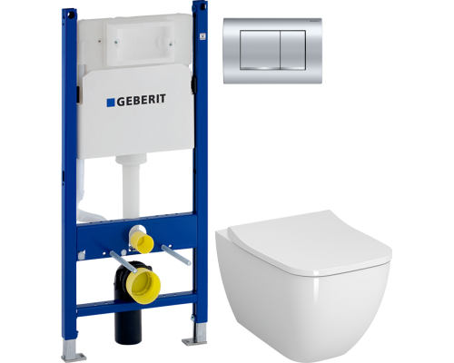 Комплект Унитаз подвесной VitrA Shift 7742B003-0075 белая глянцевая + Крышка Integra Square 810-003-009 быстросъемная, с микролифтом + Инсталляция Geberit Duofix Delta 458.163.21.1 с кнопкой смыва, хром Комплект Унитаз подвесной VitrA Shift 7742B003-0075 белая глянцевая + Крышка Integra Square 810-003-009 быстросъемная, с микролифтом + Инсталляция Geberit Duofix Delta 458.163.21.1 с кнопкой смыва, хром