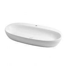 Azzurra Elegance Circle Раковина накладная, 90x44xH14 см, 1 отв., без перелива, цвет: Bianco lucido. ELLA090440CMBI/(ECI90M bi)*1