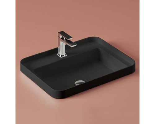 Artceram Fuori Scala Раковина 60х45 см, с 1 отв. под смеситель, встраиваемая, без перелива, цвет: черный матовый. TFL034 17 00