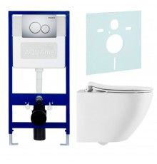 AQM40002PRO Инсталляция + хр. кноп.+унитаз/сид SoftClose+шум (AQM4002+AQM4101CR+AQM2002PRO) AQM40002PRO