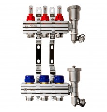 Комплект коллекторов Ридан FHF-3RF set с расходомерами, кронштейнами и воздухоотводчиками, 3 контура 088U0723R