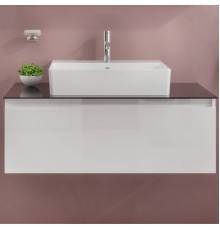 Тумба с раковиной VitrA Nuo 100 подвесная, глянцевая белая