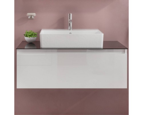 Тумба с раковиной VitrA Nuo 100 подвесная, глянцевая белая Тумба с раковиной VitrA Nuo 100 подвесная, глянцевая белая