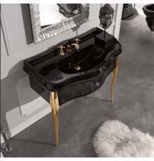 Kerasan Retro Консоль подвесная, с черной раковиной 100 см, цвет: neco/oro. 105004 nero*1,  7363K4