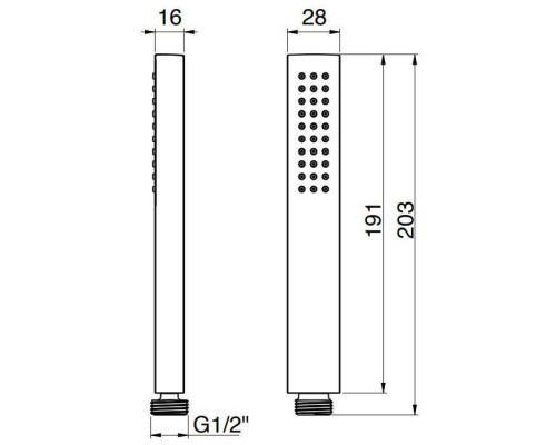 Almar Thin Ручной душ, 1 режим, латунь, цвет: черный металл брашированный PVD. E082094.AB