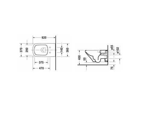 Duravit DuraStyle Унитаз 62х37см., подвесной, безободковый, с креплением, цвет: белый. 2542090000 Duravit DuraStyle Унитаз 62х37см., подвесной, безободковый, с креплением, цвет: белый. 2542090000
