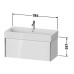 Duravit XViu Тумба подвесная 98.4x45.4x39.7см, с раковиной, 1 ящик, цвет: walnut dark/черный матовый. 2350100000,  XV42370B221