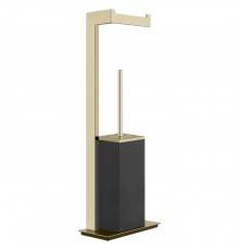 Gessi Inverso Accessories Стойка с держателем т/б и ершиком черным, напольная, цвет: Brass Brushed PVD. 20934#727