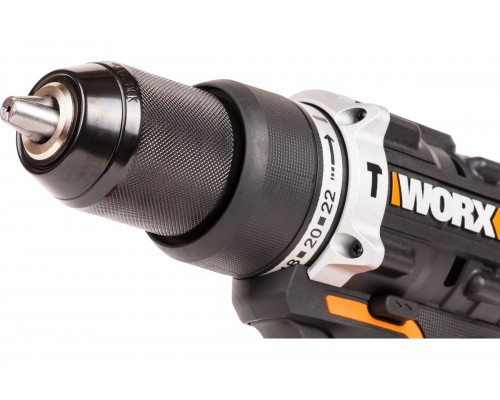 Дрель-шуруповерт ударная аккумуляторная WORX WX352, 60Нм, 20В, бесщеточная, 2Ач x2, ЗУ 2А, кейс