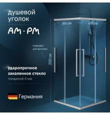 Душевой уголок AM.PM Func W84G-403-9090-MT 90х90 см, профиль хром матовый