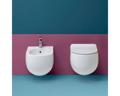 Kerasan Flo Биде подвесное 54х28,5см, с 1 отв., цвет: белый матовый. 312330