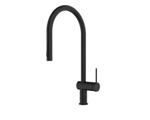 AQM9901MB Cucina Смеситель для кухни с выдвижным U-образным изливом,черный матовый AQM9901MB