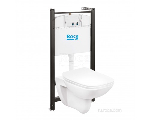 Roca 7.8931.0.497.0 Debba Комплект !БЕЗ КНОПКИ! Унитаз подв. Rimless+инстал.+slim сиденье 893104970