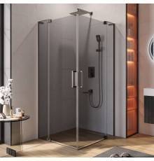 Душевой уголок Cezares Slider AH 2 70/80-80/90 GRIGIO GM профиль оружейная сталь, стекло серое