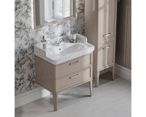Kerama Marazzi Pompei Раковина 80х50х26.5см., подвесная, мебельная, 1 отв., с переливом, цвет: белый глянцевый. PO.wb.80