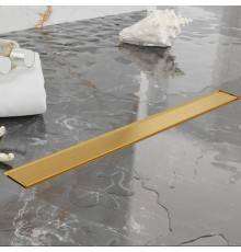 Plumberia Selection Трап душевой PS LINEAR 6x80 2устор. накладка из нерж.стали, комбинир.затвор с горизонт. Выпуском Ду 50мм,40л/мин, цвет: золото брашированная. PSL80OB