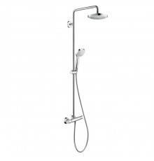 Hansgrohe Croma Select E 180 Showerpipe Душевая система, верхний душ 187мм, с ручным душем и смесителем, цвет: белый/хром. 27256400